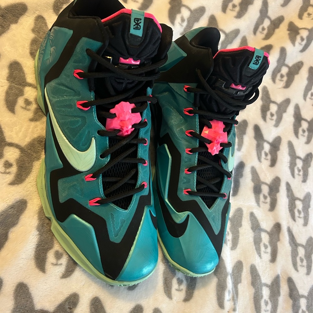 Nike LeBron 11 Turquoise and Black Shoes